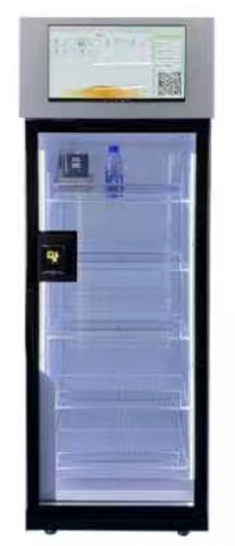 Weimi AI Vend Fridge - Smart refrigerated AI vending machine with 21.5" touch screen, dual 1080P AI algorithm cameras, 4–20°C cooling system, and electric door defogging.